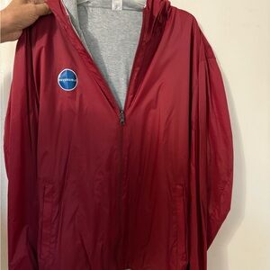 Reversible Red Windbreaker Jacket